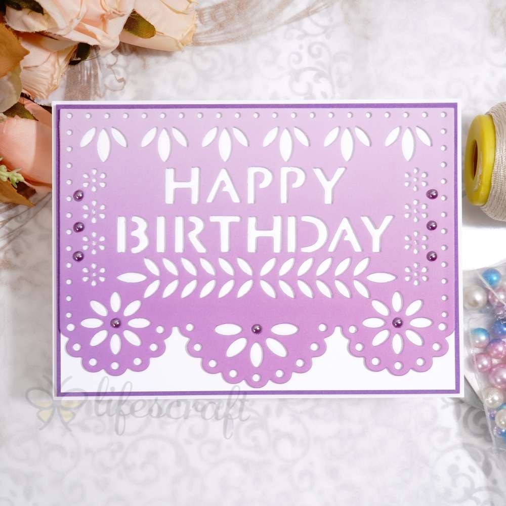 [Copy]Lifescraft Happy Birthday Leaves Border Metal Cutting Dies