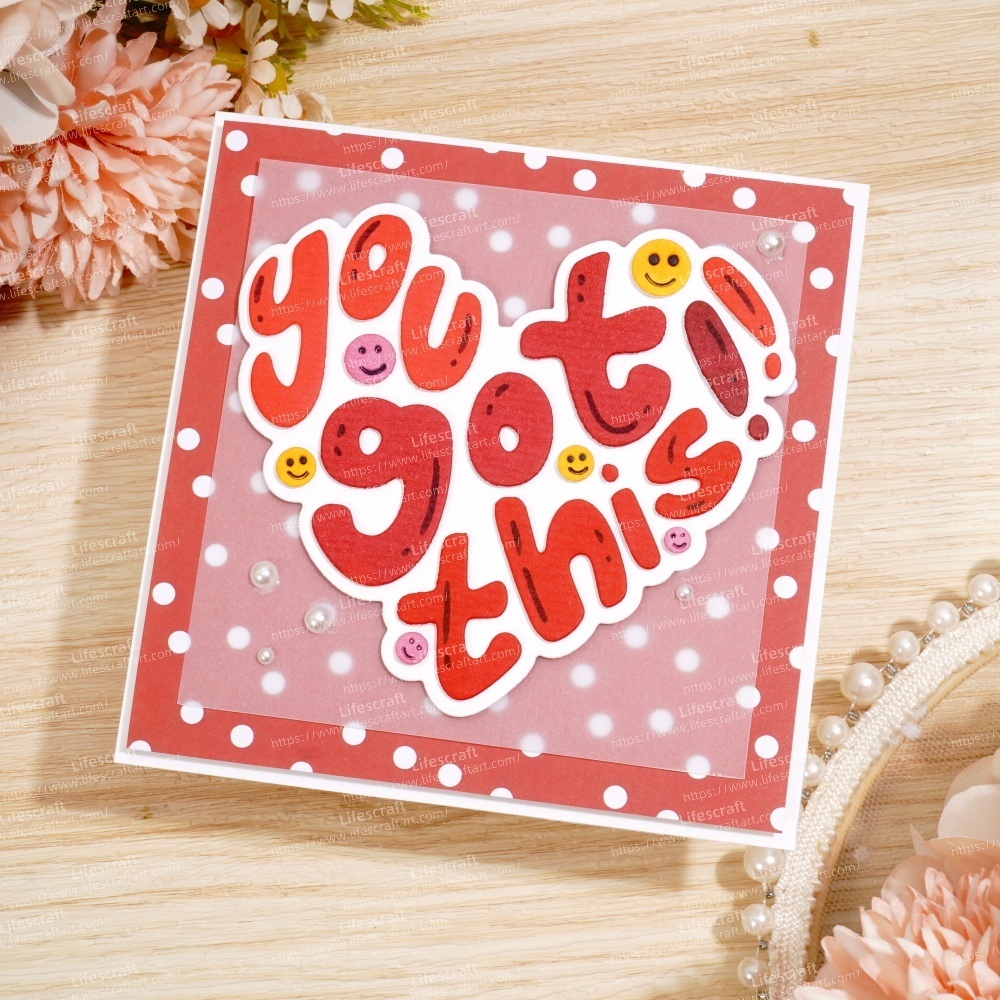 Lifescraft You Got This Word Heart Shape Background Board Metal Cutting Dies