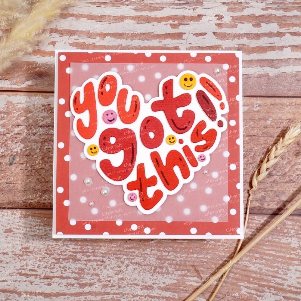 Lifescraft You Got This Word Heart Shape Background Board Metal Cutting Dies