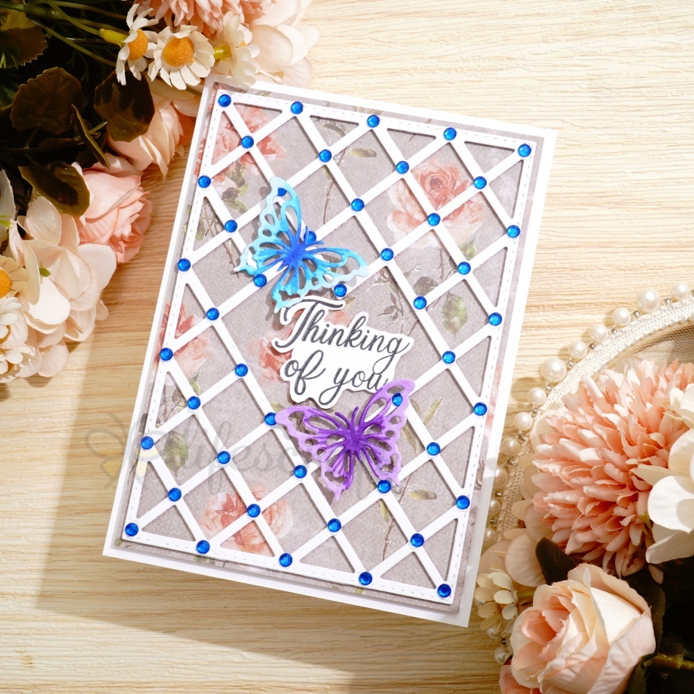 Lifescraft Butterfly Multi-grid Background Board Metal Cutting Dies