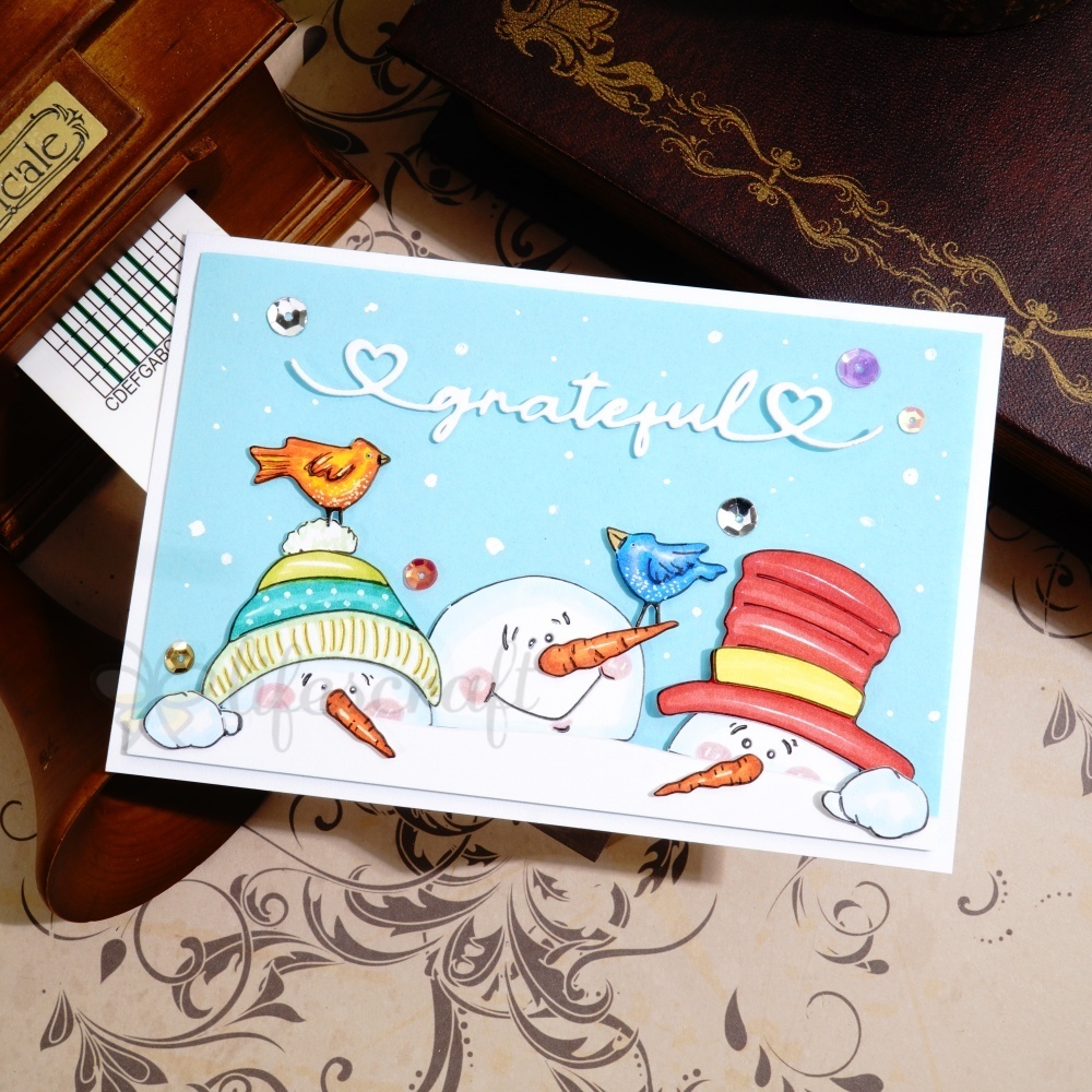 Lifescraft Three Cute Big Head Snowmen Metal Cutting Dies