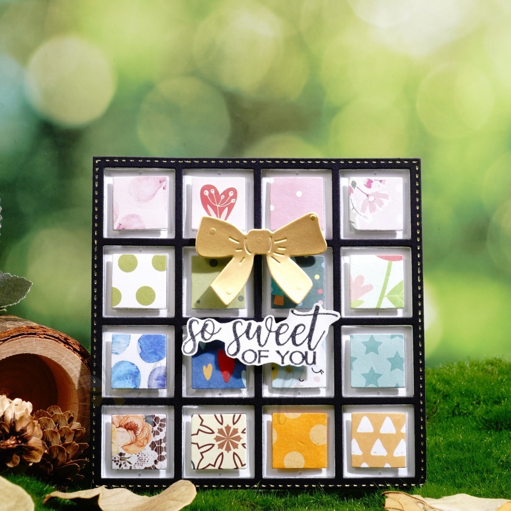 LifescraftTwelve Small Squares Background Board Metal Cutting Dies