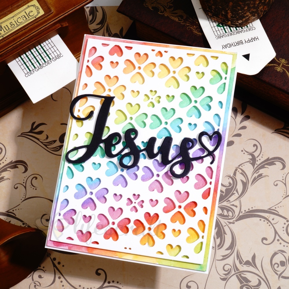 Lifescraft Small Heart Hollow Background Board Metal Cutting Dies