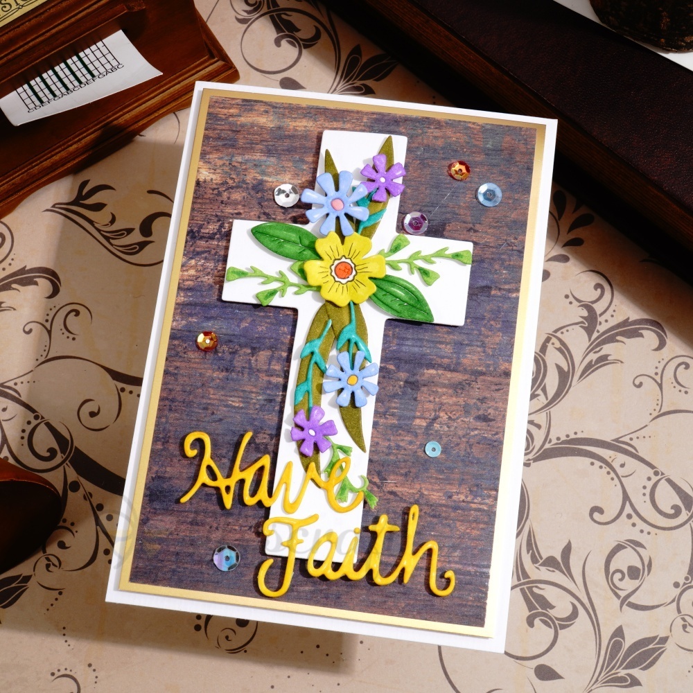 Lifescraft Multicolor Floral Cross Metal Cutting Dies