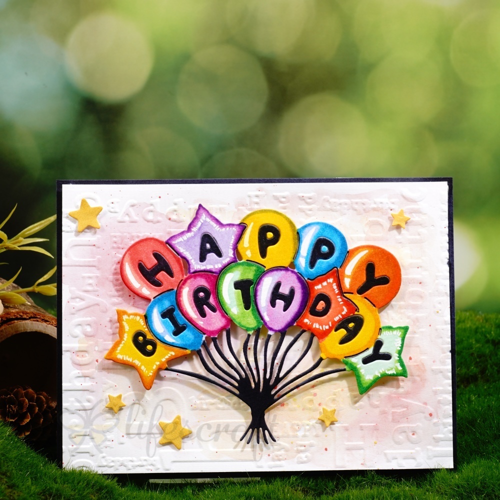 Lifescraft Happy Birthday Balloons Metal Cutting Dies