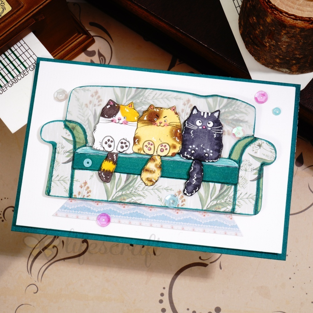 Lifescraft Cats on the Sofa Metal Cutting Dies