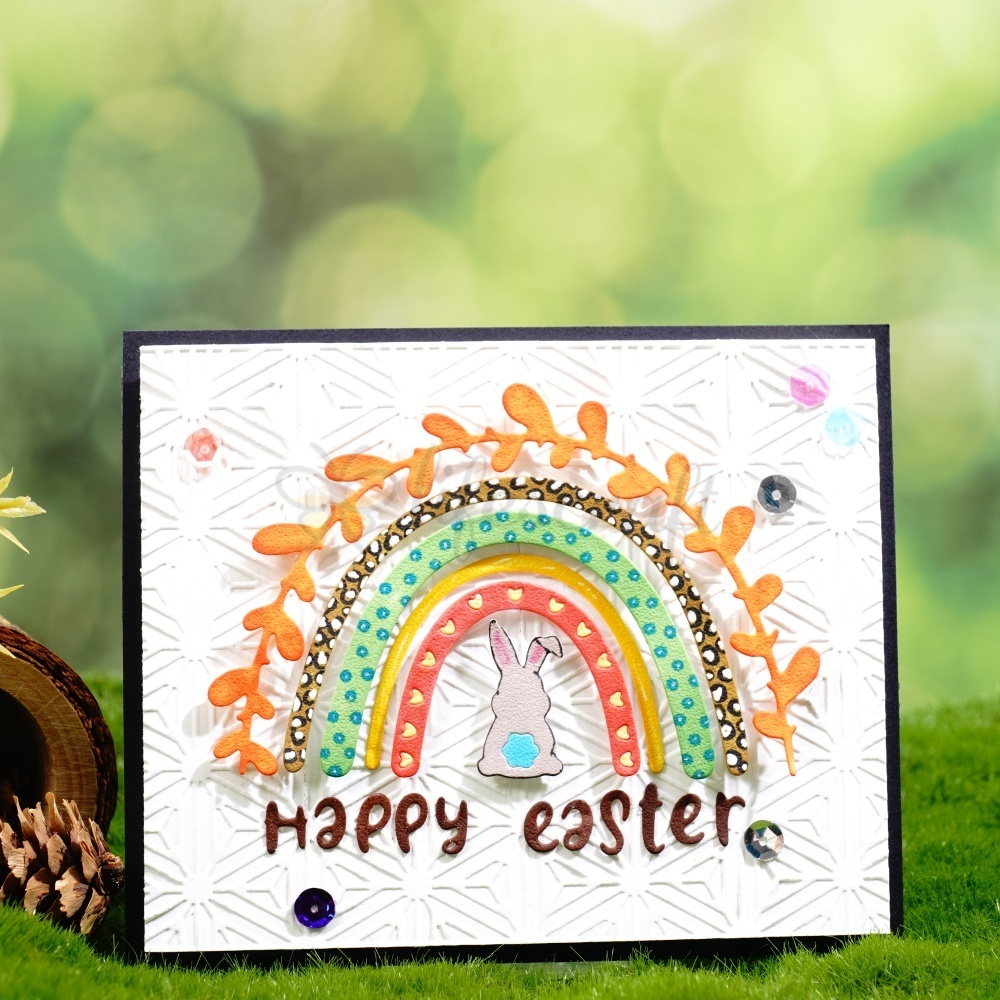Lifescraft Happy Easter Rainbow Shape Metal Cutting Dies