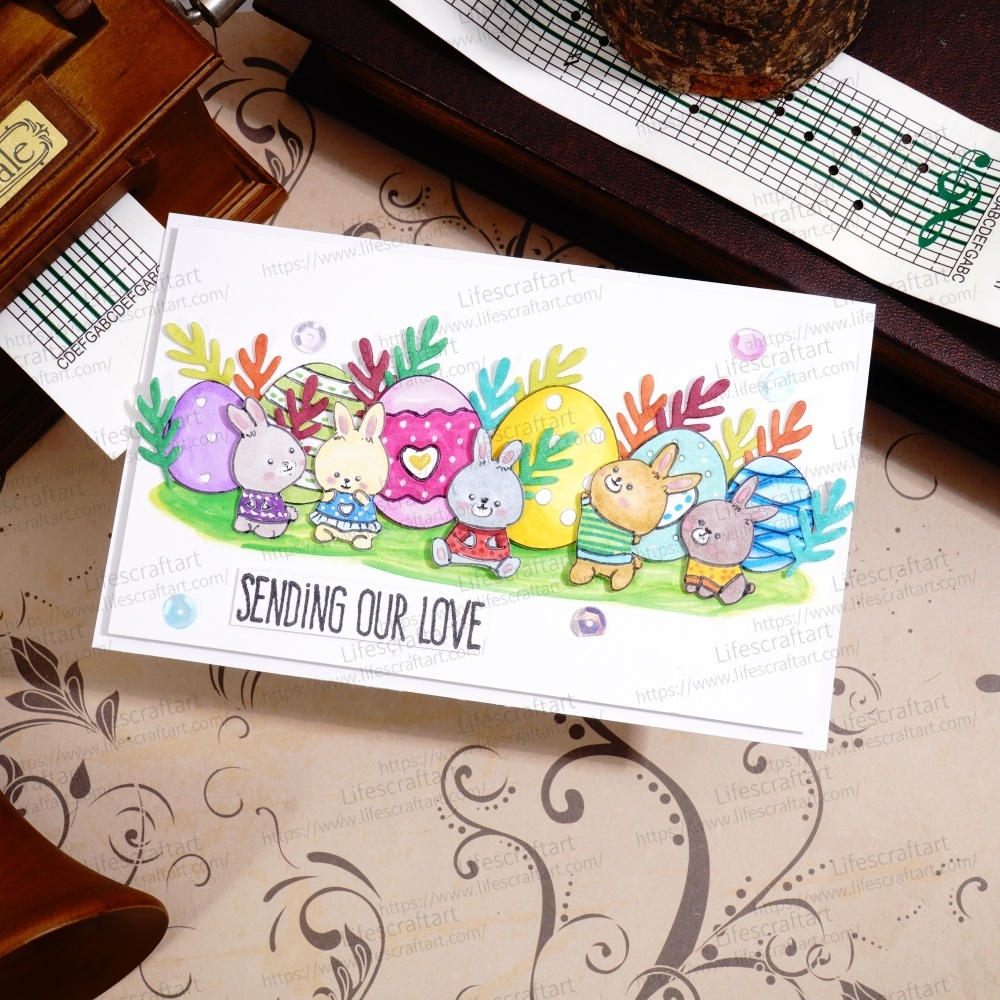 Lifescraft Bunnies Play the Eggs Metal Cutting Dies