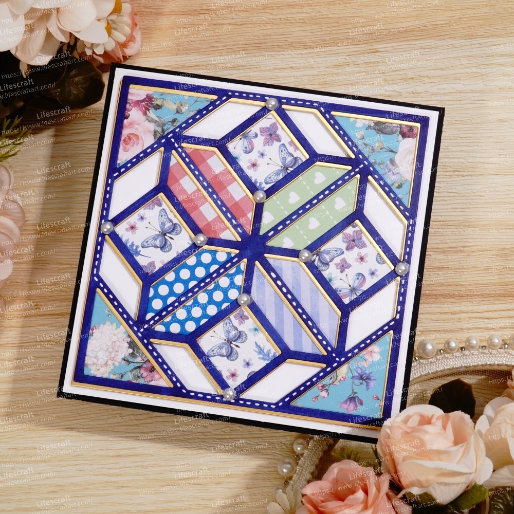 Lifescraft Butterfly Rhombus Background Metal Cutting Dies