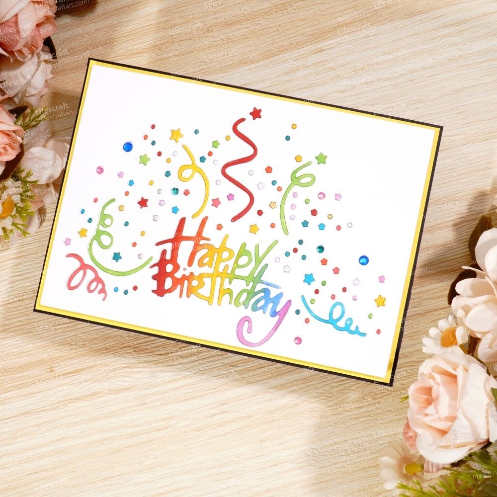 Lifescraft Happy Birthday Ribbon Metal Cutting Dies