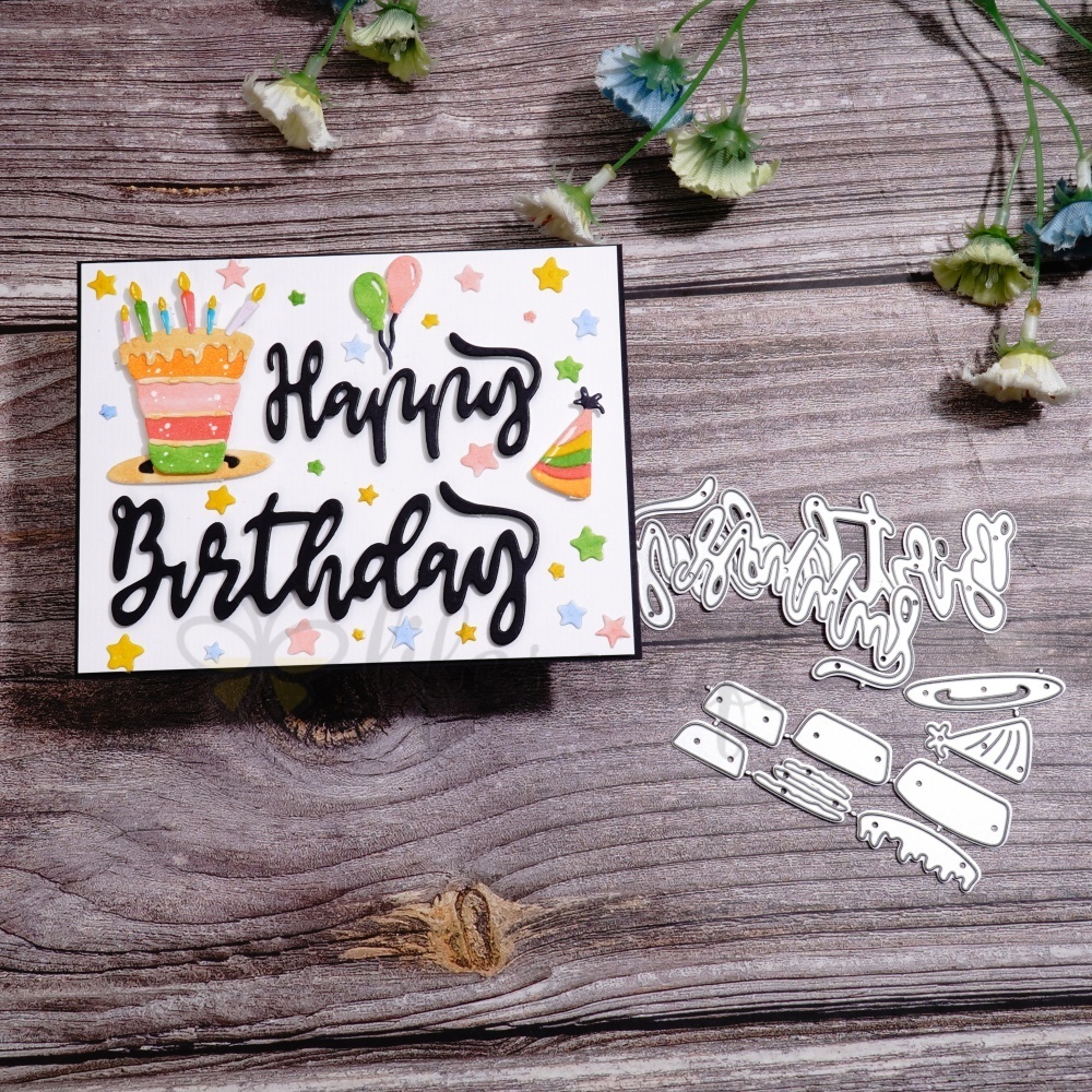 Lifescraft Birthday Cake and Balloons Metal Cutting Dies