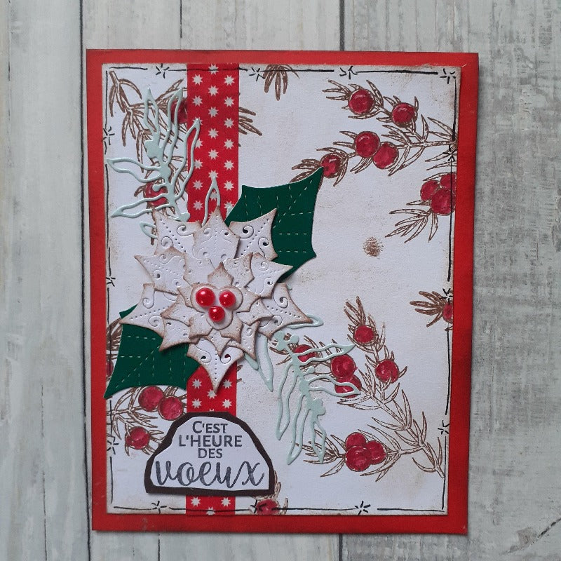 Poinsettia Petal & Leaves Decor Dies - Inlovearts