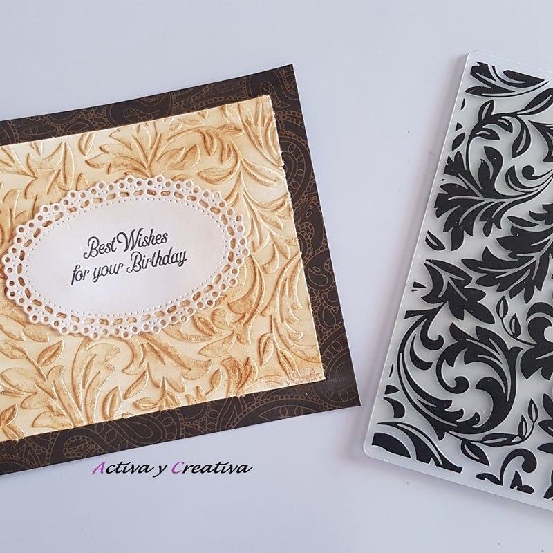 Flower Branch Decor Pattern Plastic Embossing Folder - Inlovearts