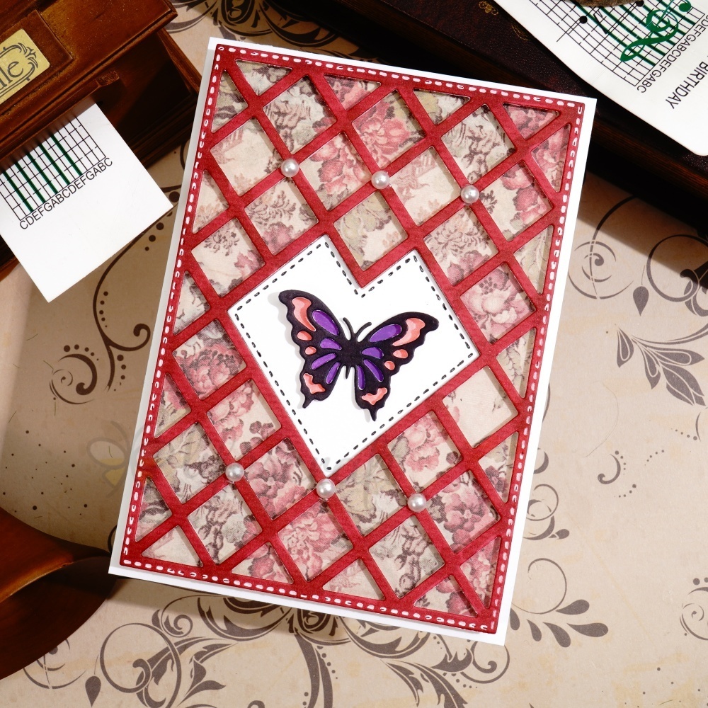 Lifescraft Butterfly Multi-grid Background Board Metal Cutting Dies