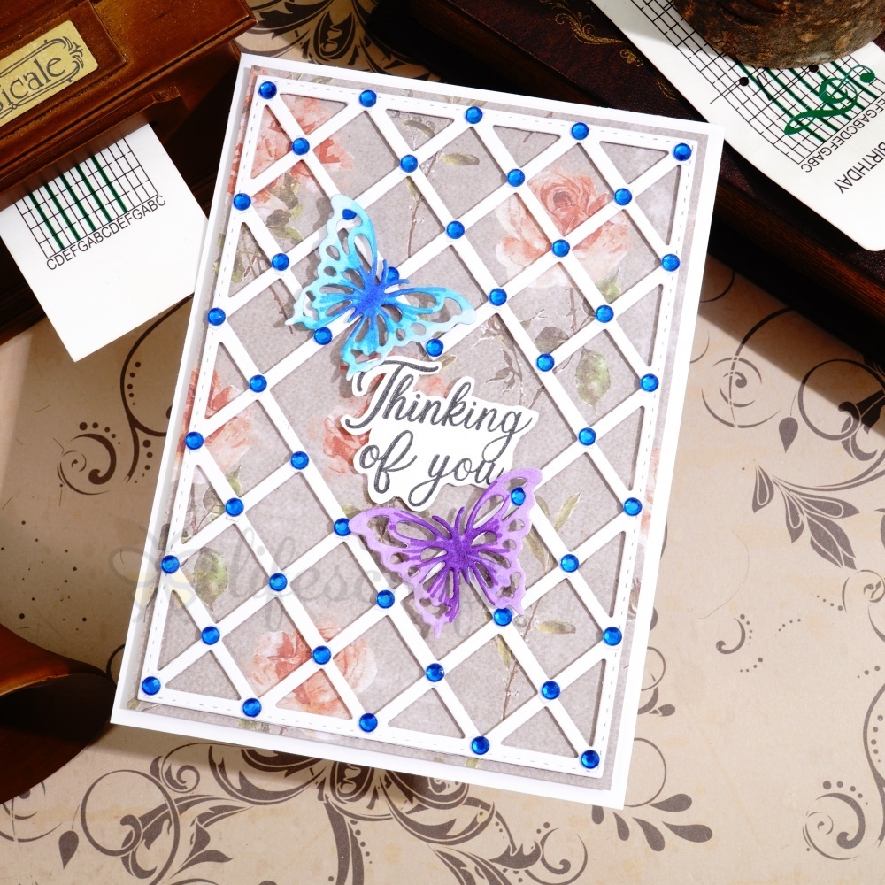 Lifescraft Butterfly Multi-grid Background Board Metal Cutting Dies