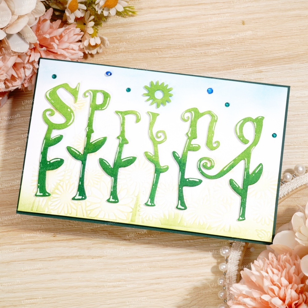Lifescraft Spring Word Vine Path Metal Cutting Dies