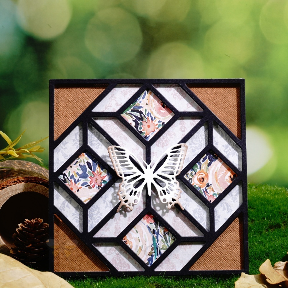 Lifescraft Butterfly Rhombus Background Metal Cutting Dies