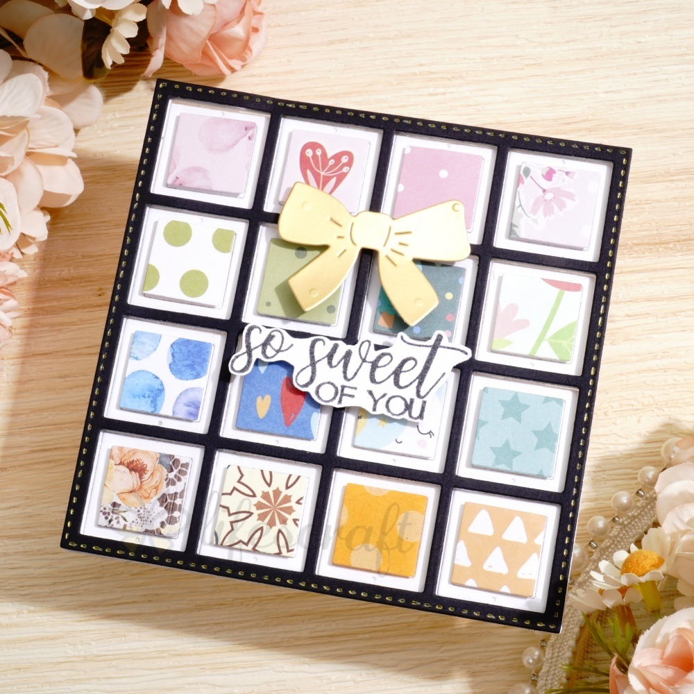 LifescraftTwelve Small Squares Background Board Metal Cutting Dies