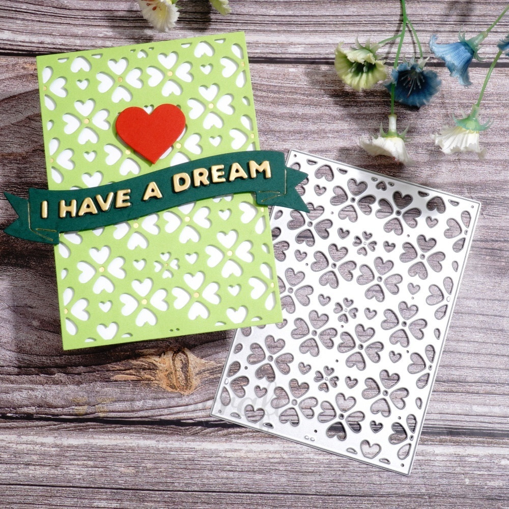 Lifescraft Small Heart Hollow Background Board Metal Cutting Dies