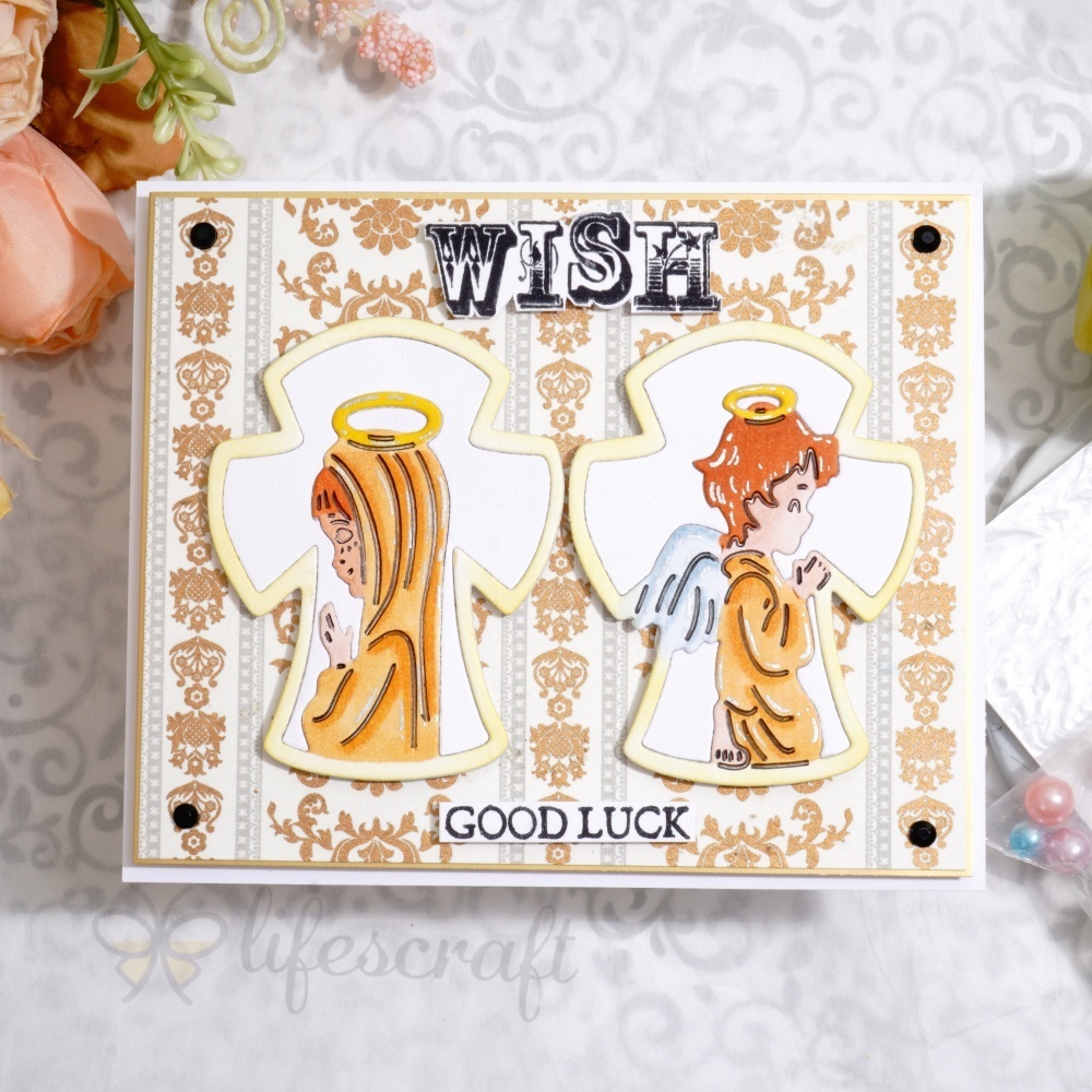 Lifescraft Angel Boy and Girl Praying Metal Cutting Dies