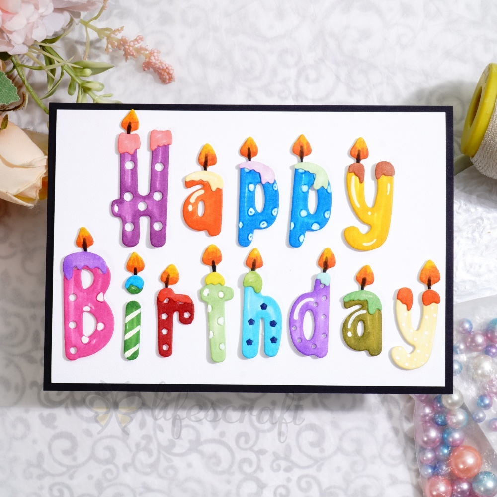 Lifescraft Happy Birthday Word Metal Cutting Dies