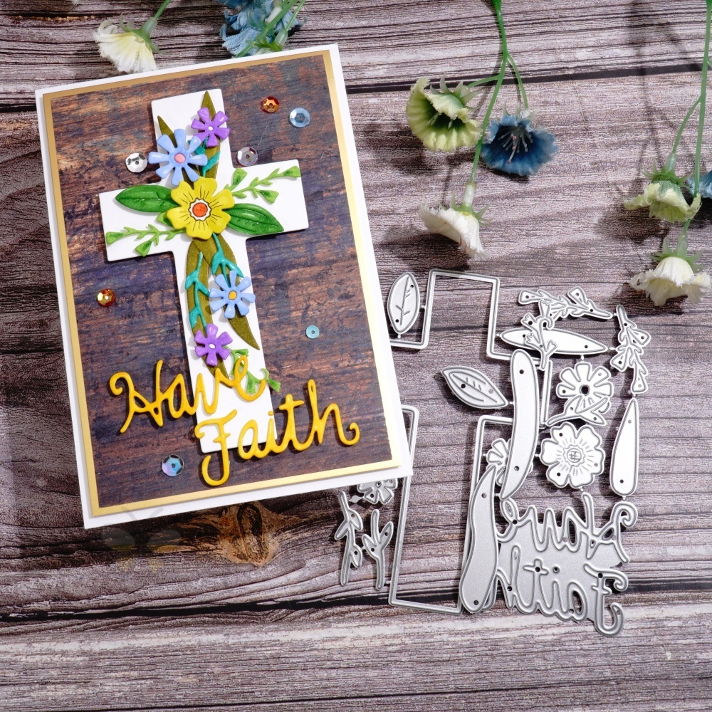 Lifescraft Multicolor Floral Cross Metal Cutting Dies