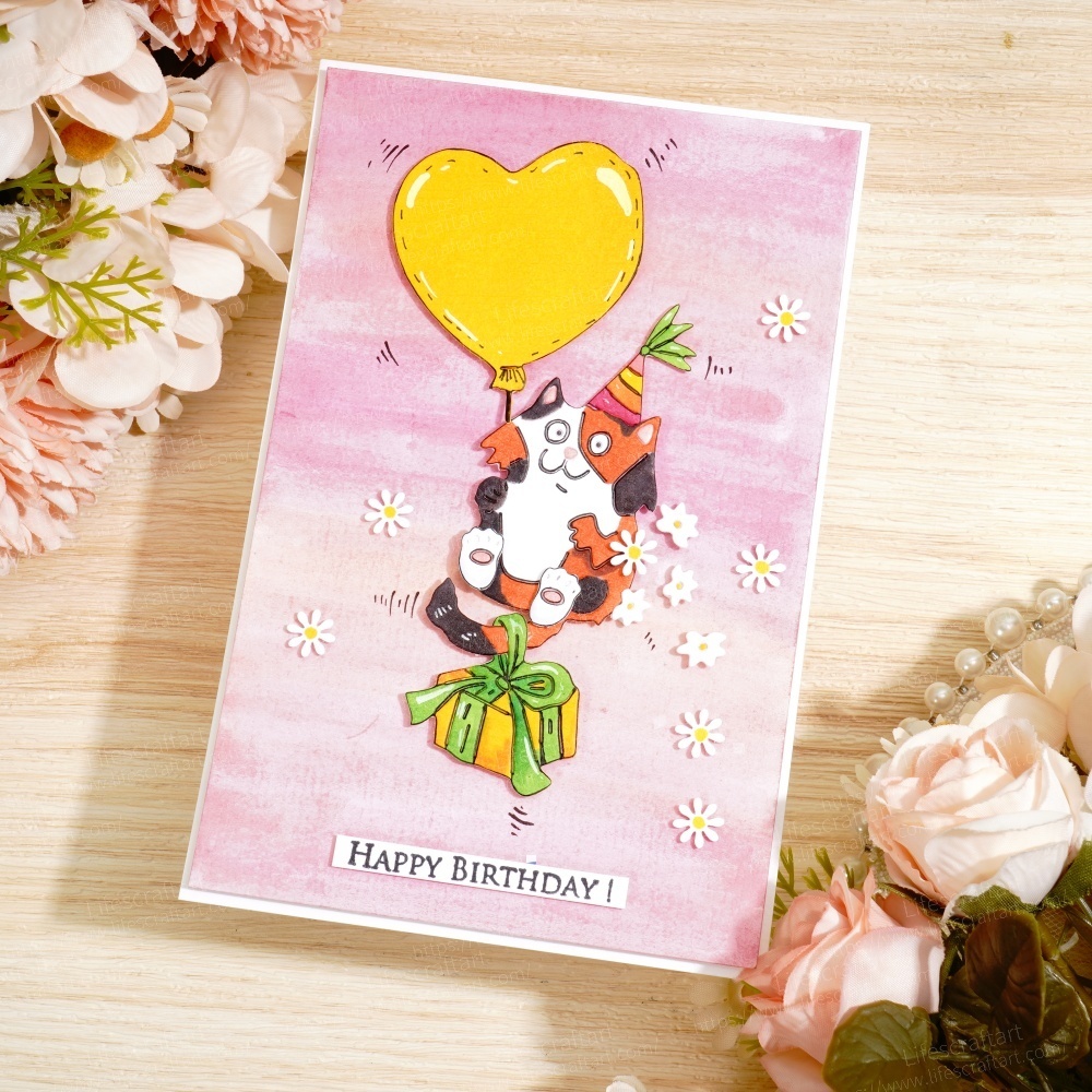 Lifescraft Cat Catch the Heart Balloon Metal Cutting Dies