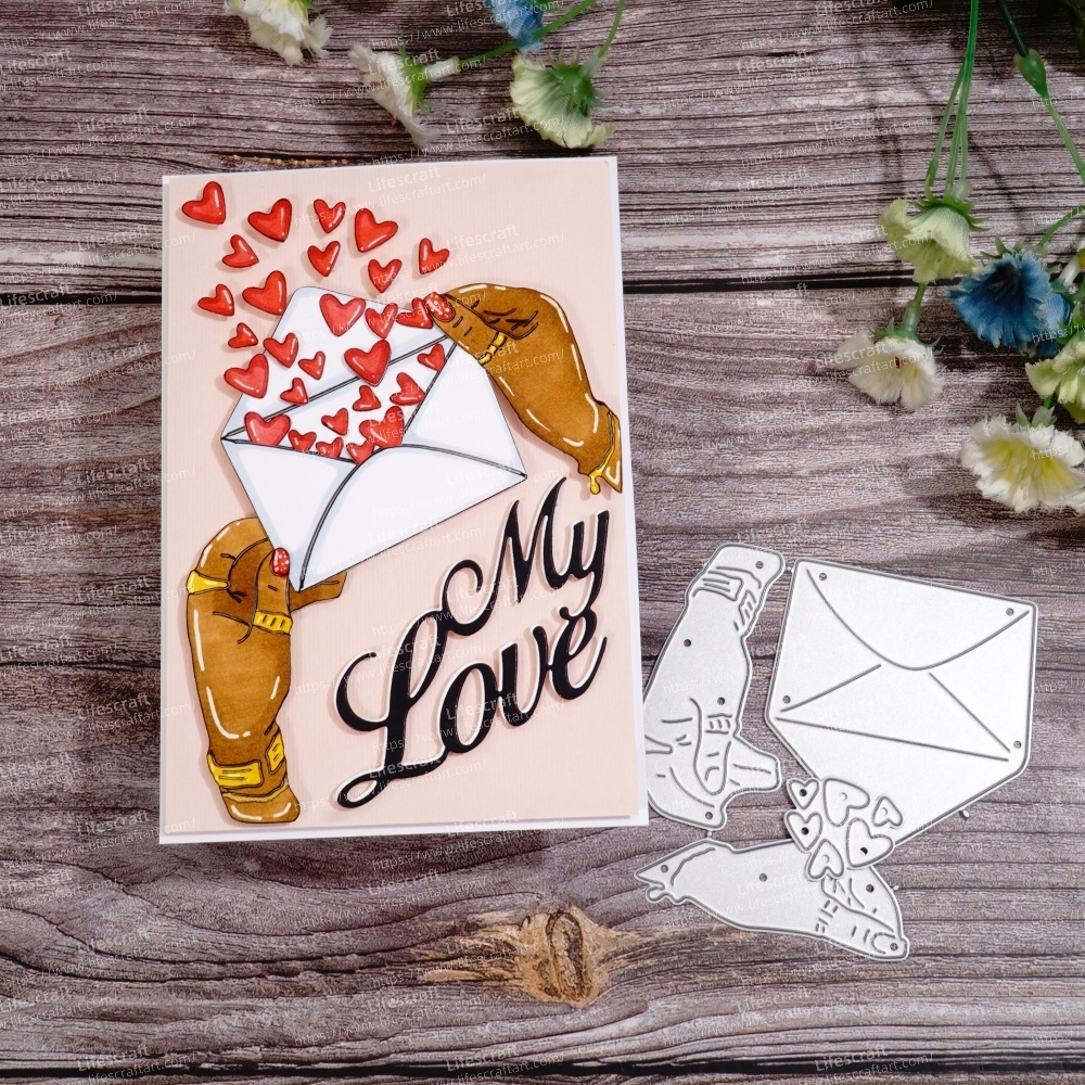 Lifescraft Love Envelope in Hand Metal Cutting Dies