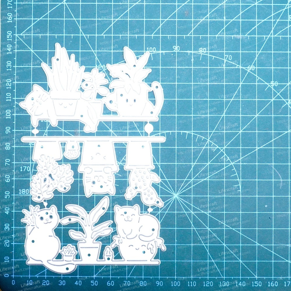 Lifescraft Potted Plants and Cats Metal Cutting Dies