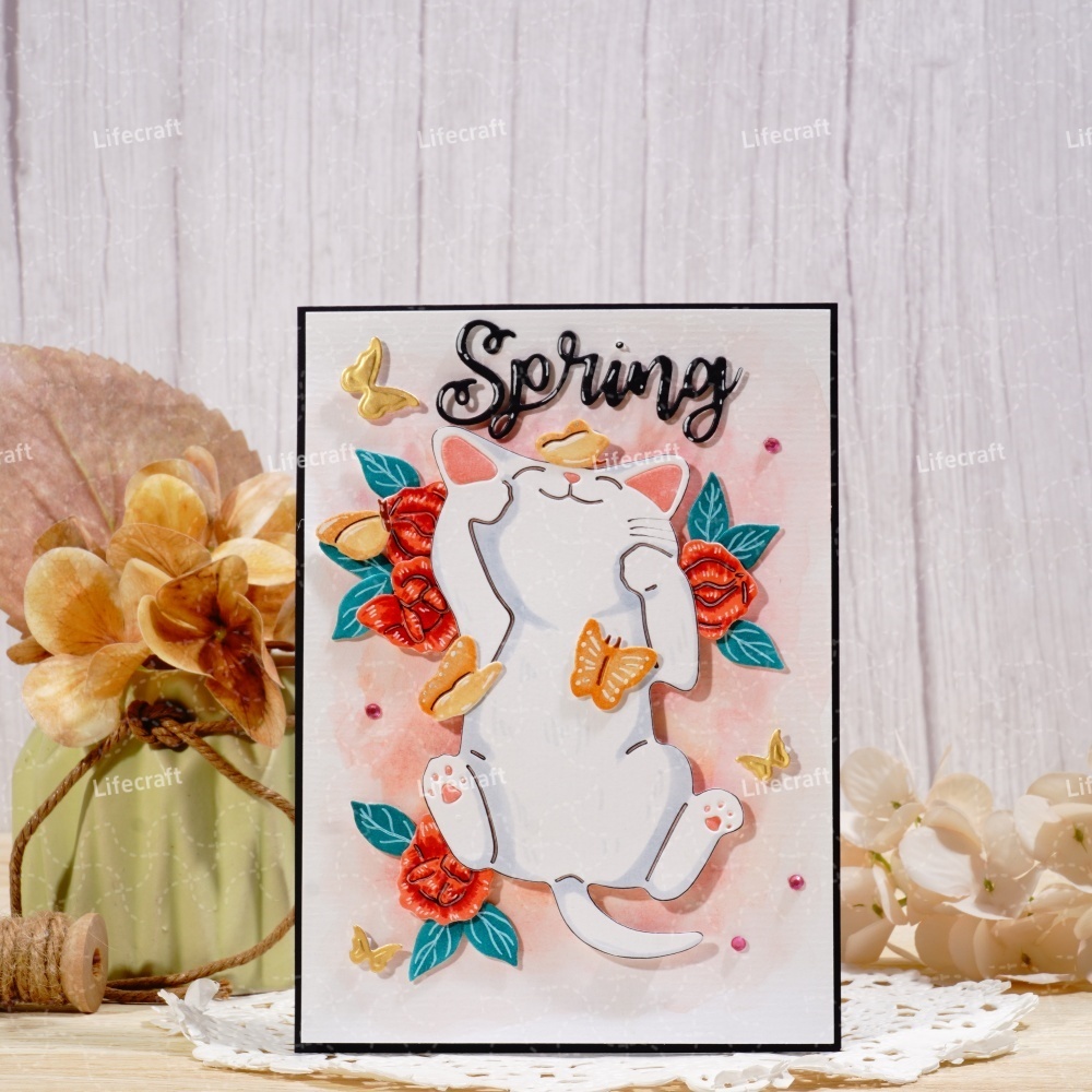 Lifescraft Cute Kitten and Butterfly Metal Cutting Dies