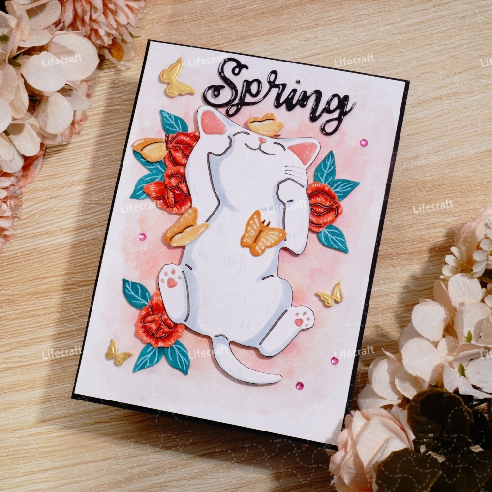 Lifescraft Cute Kitten and Butterfly Metal Cutting Dies
