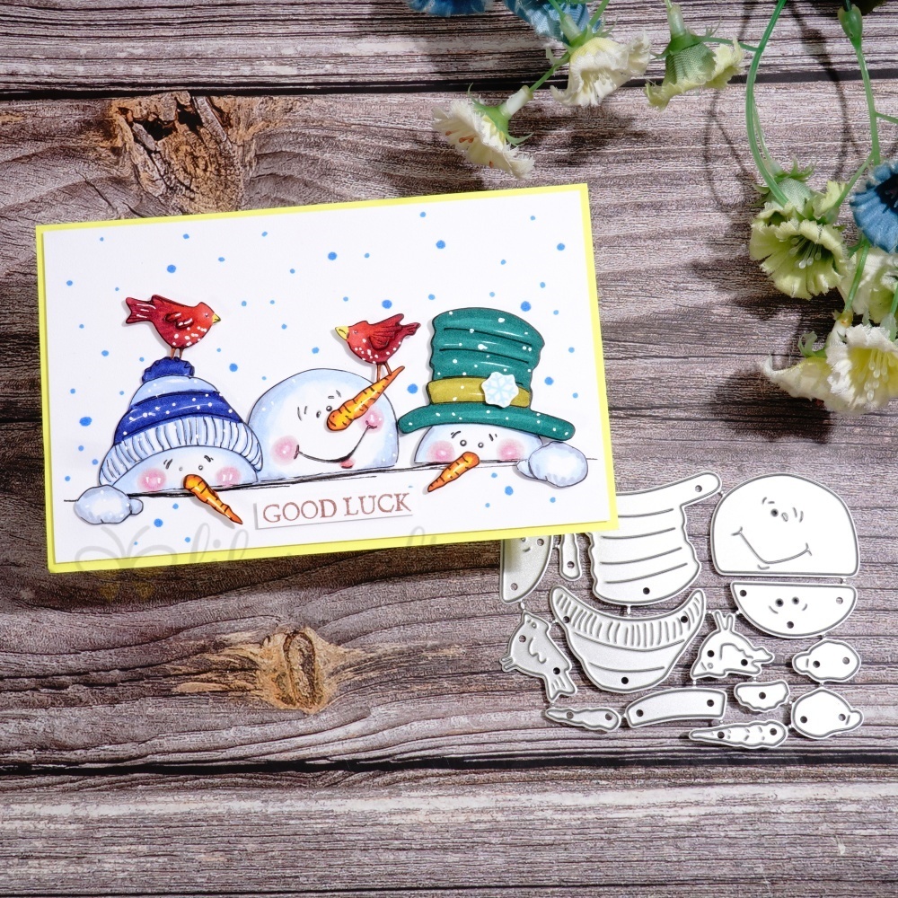 Lifescraft Three Cute Big Head Snowmen Metal Cutting Dies