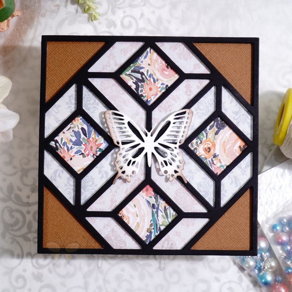 Lifescraft Butterfly Rhombus Background Metal Cutting Dies