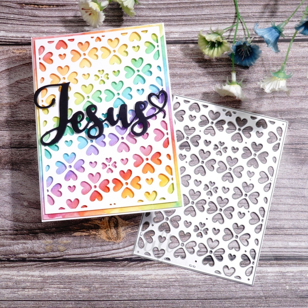 Lifescraft Small Heart Hollow Background Board Metal Cutting Dies