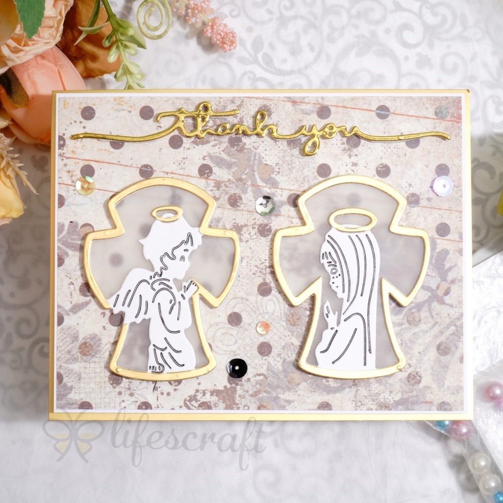 Lifescraft Angel Boy and Girl Praying Metal Cutting Dies