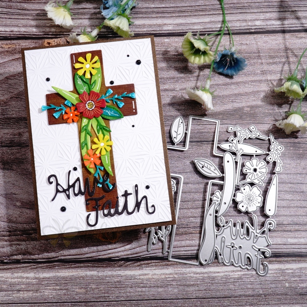 Lifescraft Multicolor Floral Cross Metal Cutting Dies
