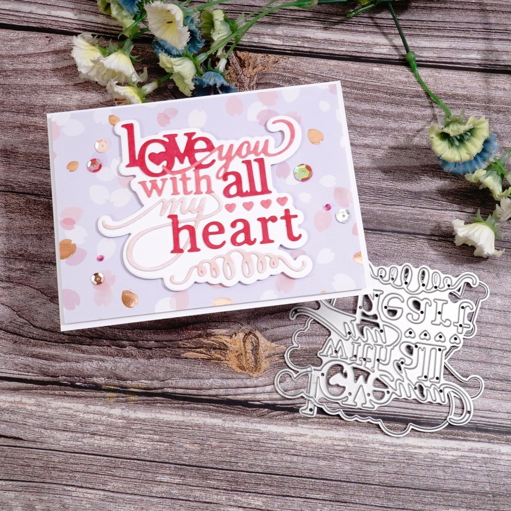 Lifescraft Love You with All My Heart Metal Cutting Dies