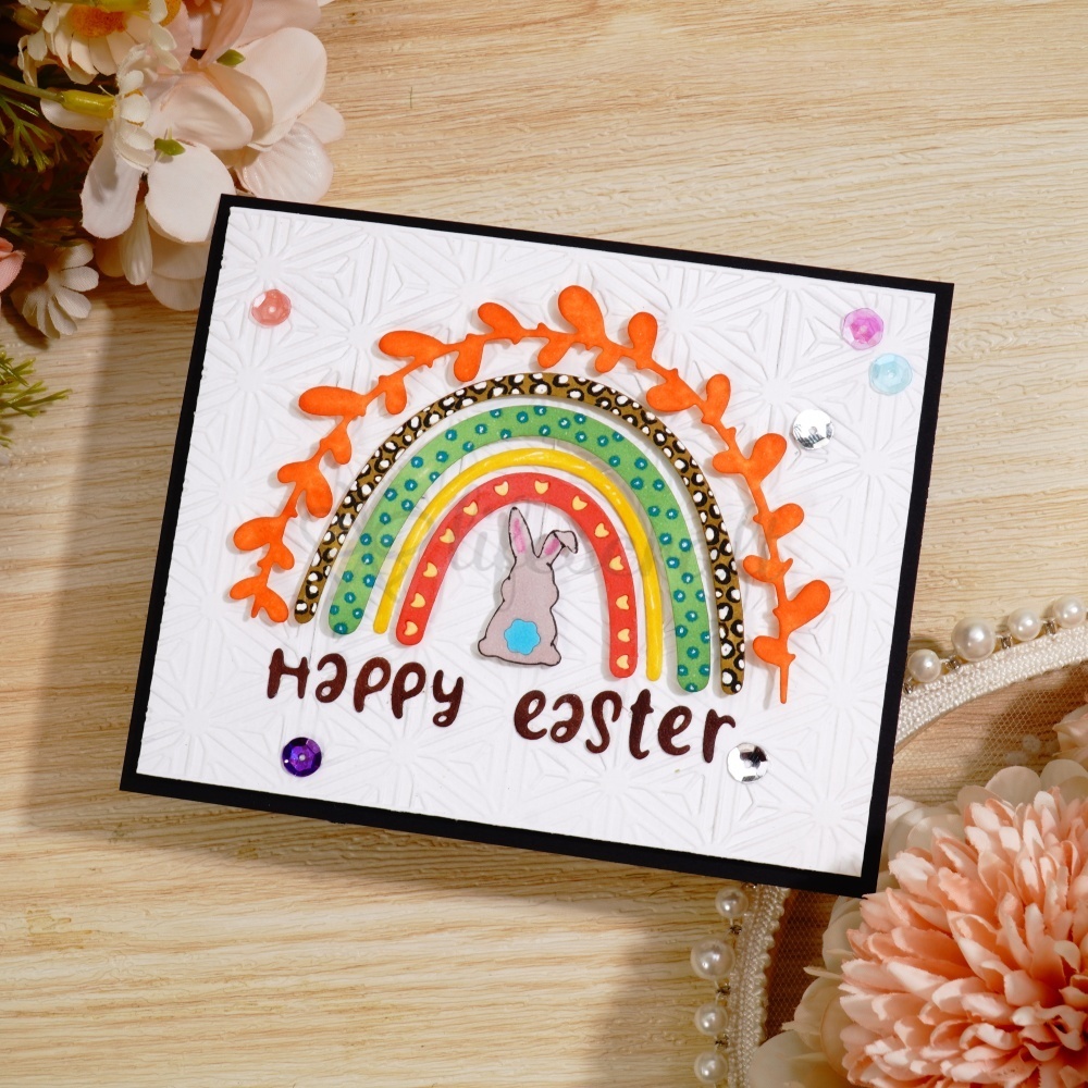 Lifescraft Happy Easter Rainbow Shape Metal Cutting Dies