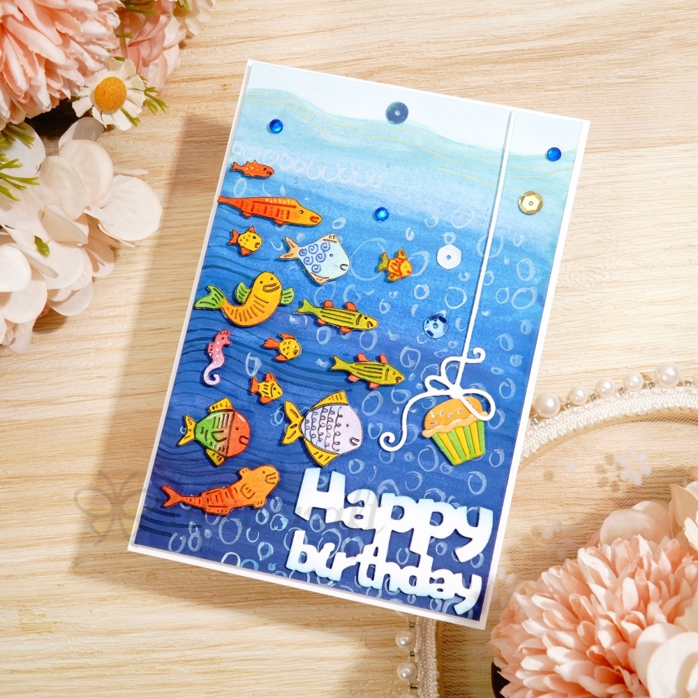 Lifescraft Happy Birthday Cake for Ocean Fish Metal Cutting Dies