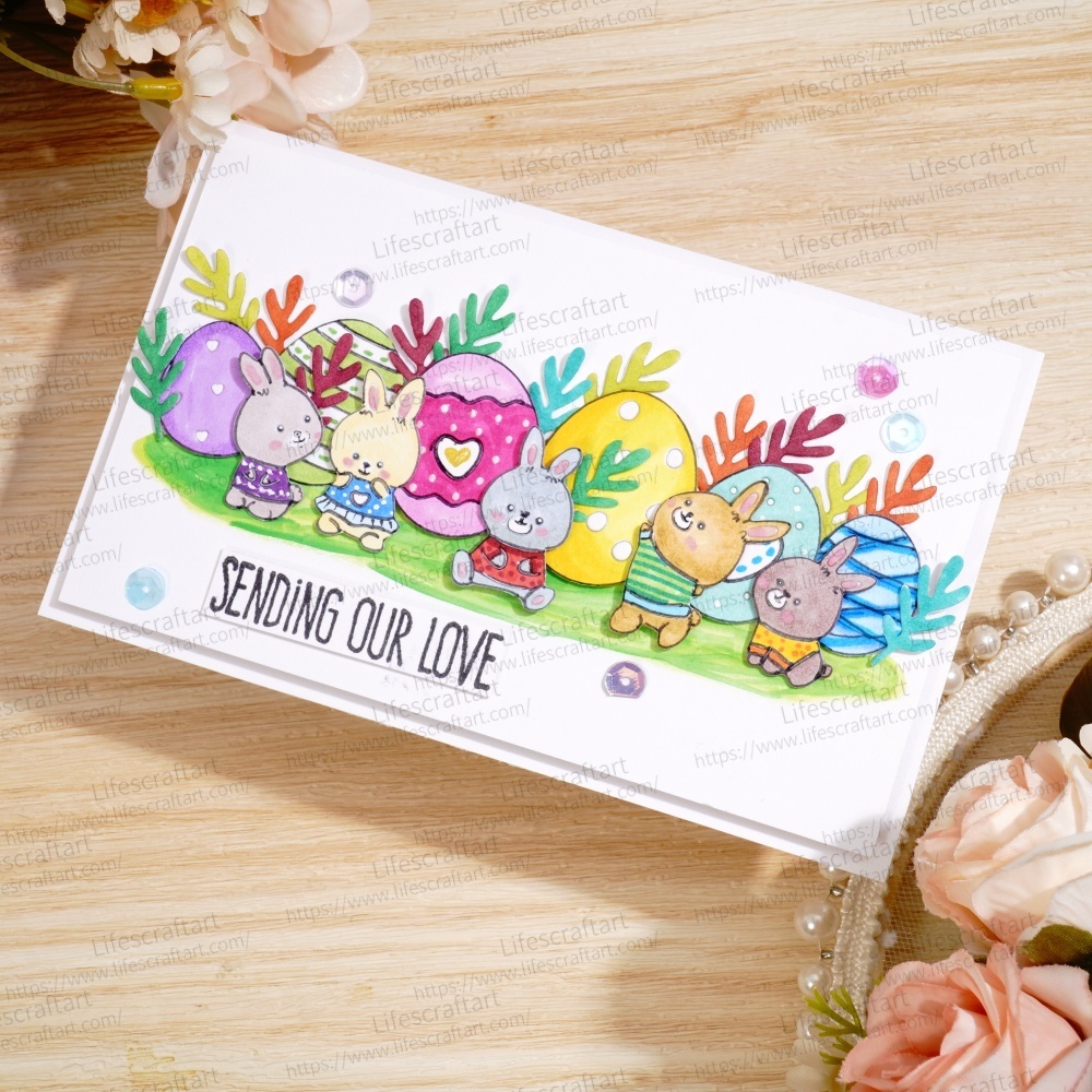 Lifescraft Bunnies Play the Eggs Metal Cutting Dies