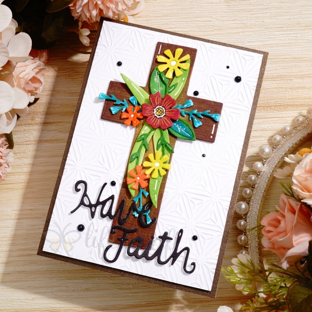 Lifescraft Multicolor Floral Cross Metal Cutting Dies