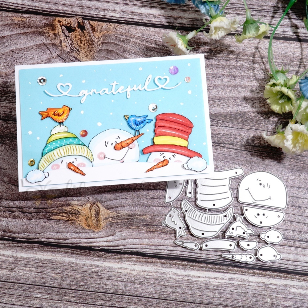 Lifescraft Three Cute Big Head Snowmen Metal Cutting Dies