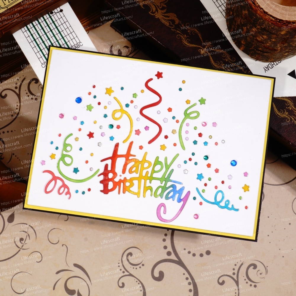 Lifescraft Happy Birthday Ribbon Metal Cutting Dies
