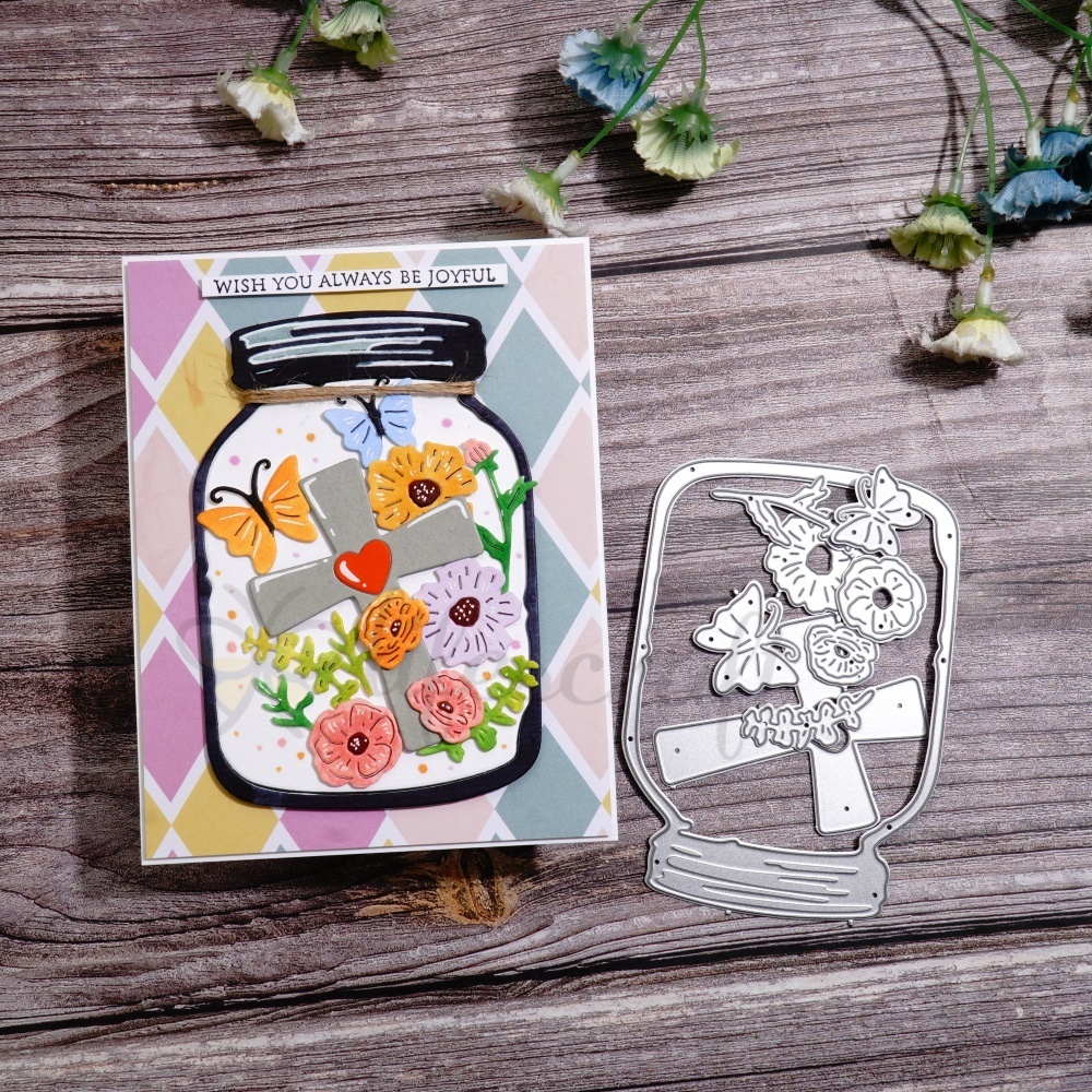 Lifescraft Pansy Flowers in the Vase Metal Cutting Dies