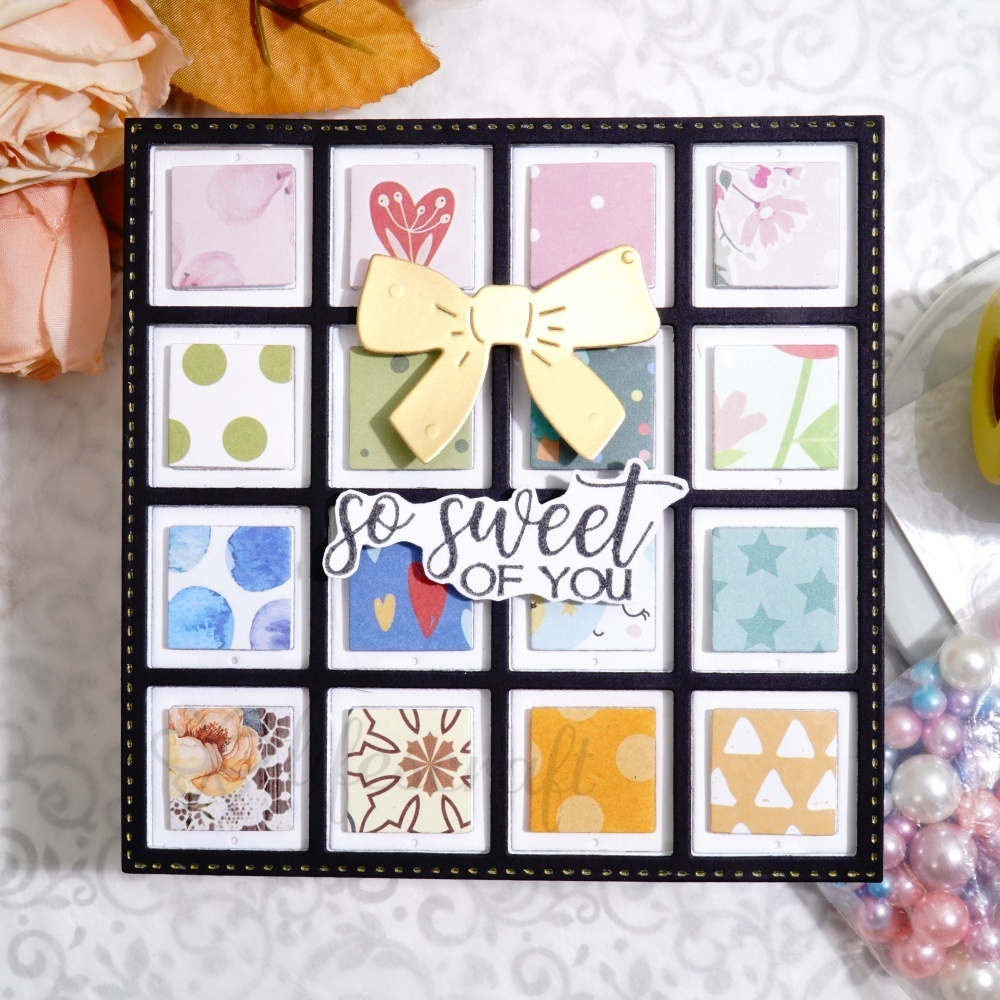 LifescraftTwelve Small Squares Background Board Metal Cutting Dies