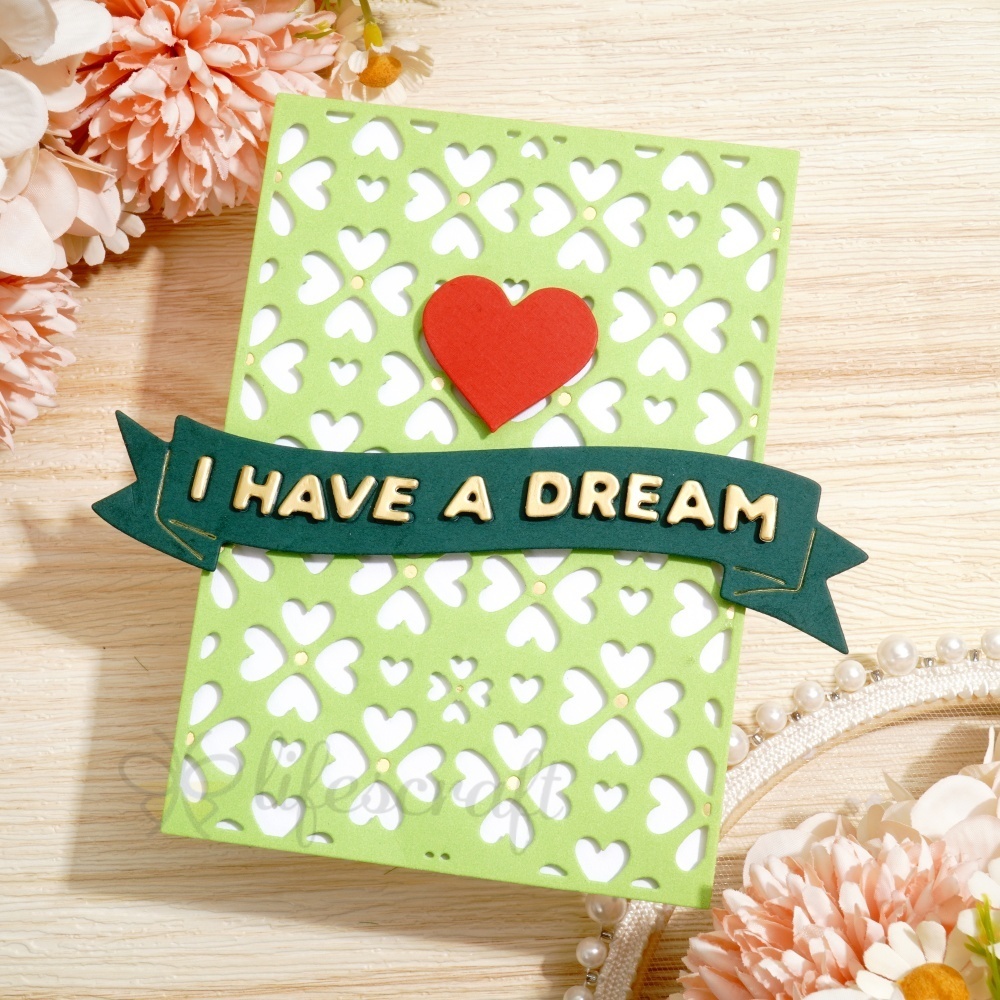 Lifescraft Small Heart Hollow Background Board Metal Cutting Dies