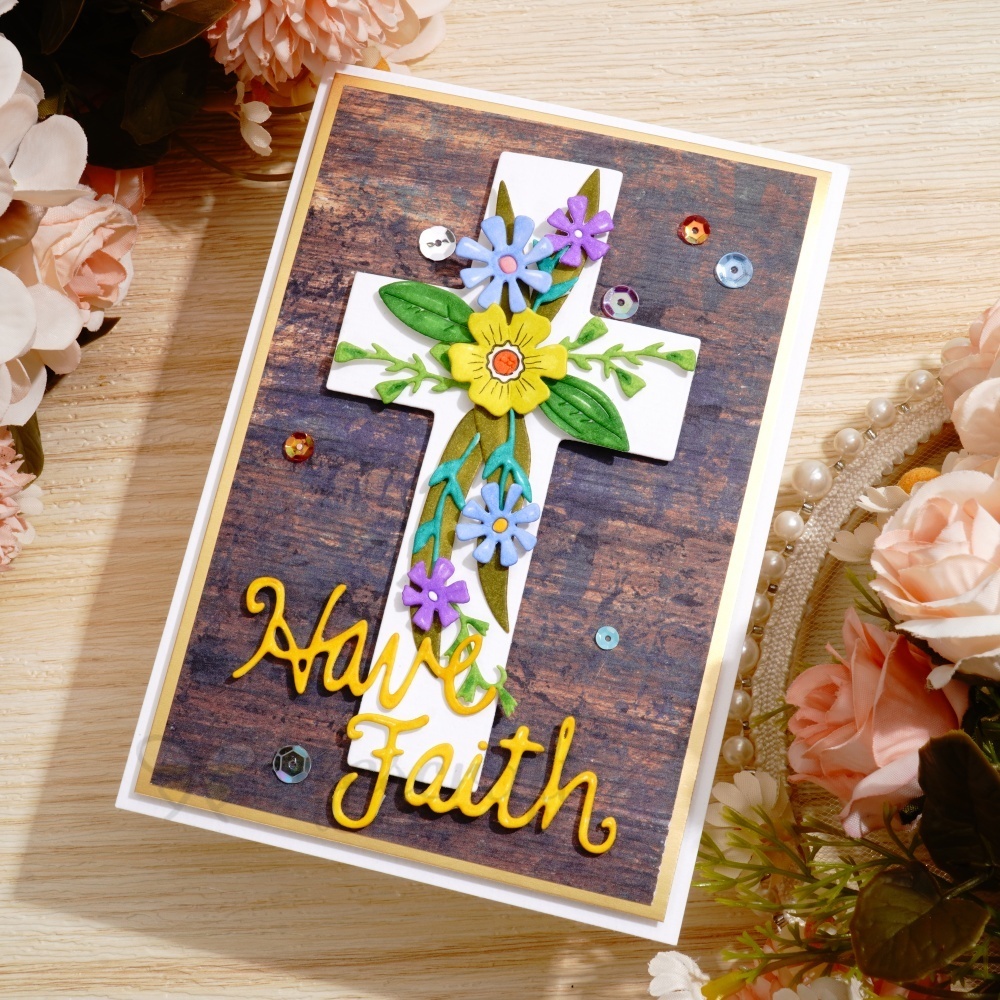 Lifescraft Multicolor Floral Cross Metal Cutting Dies