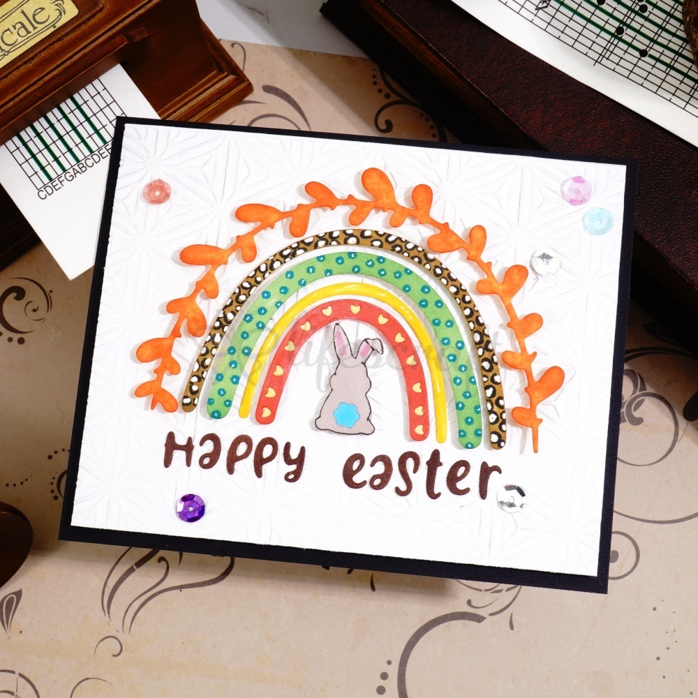 Lifescraft Happy Easter Rainbow Shape Metal Cutting Dies