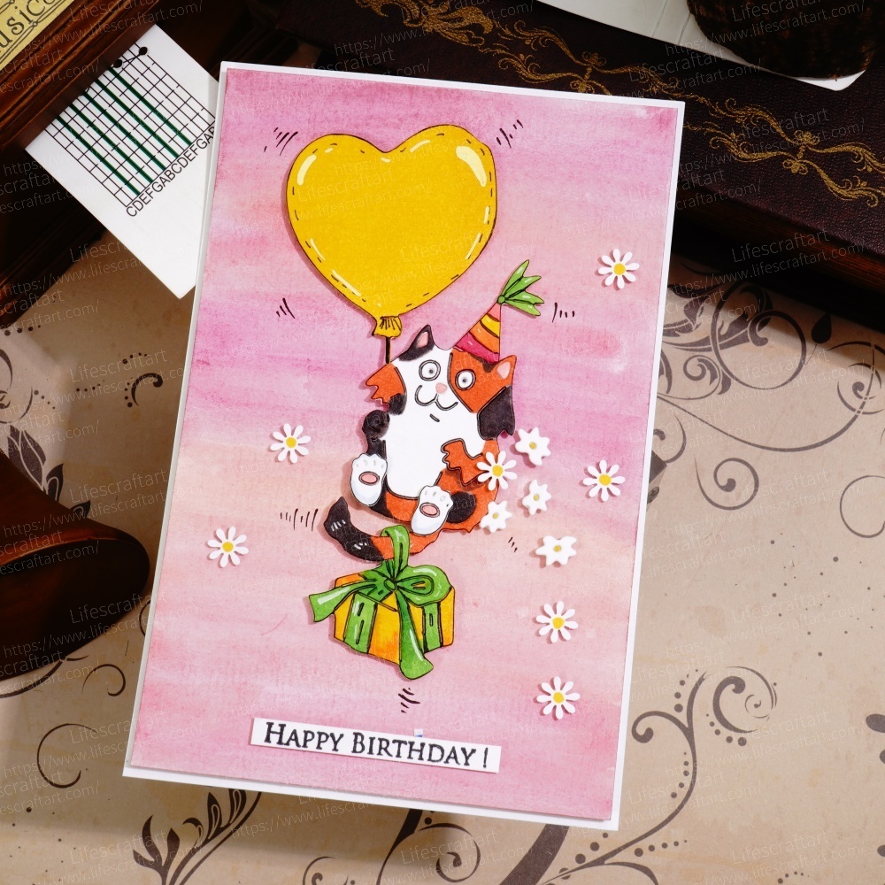 Lifescraft Cat Catch the Heart Balloon Metal Cutting Dies