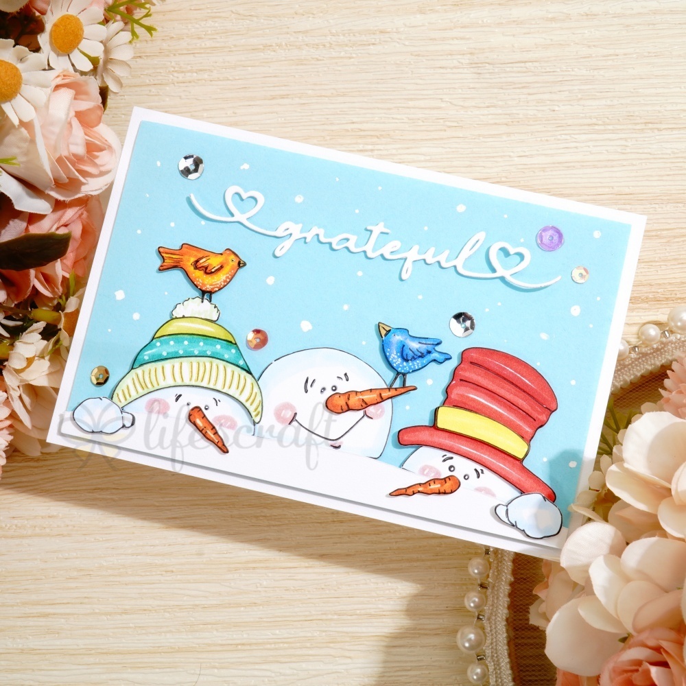 Lifescraft Three Cute Big Head Snowmen Metal Cutting Dies